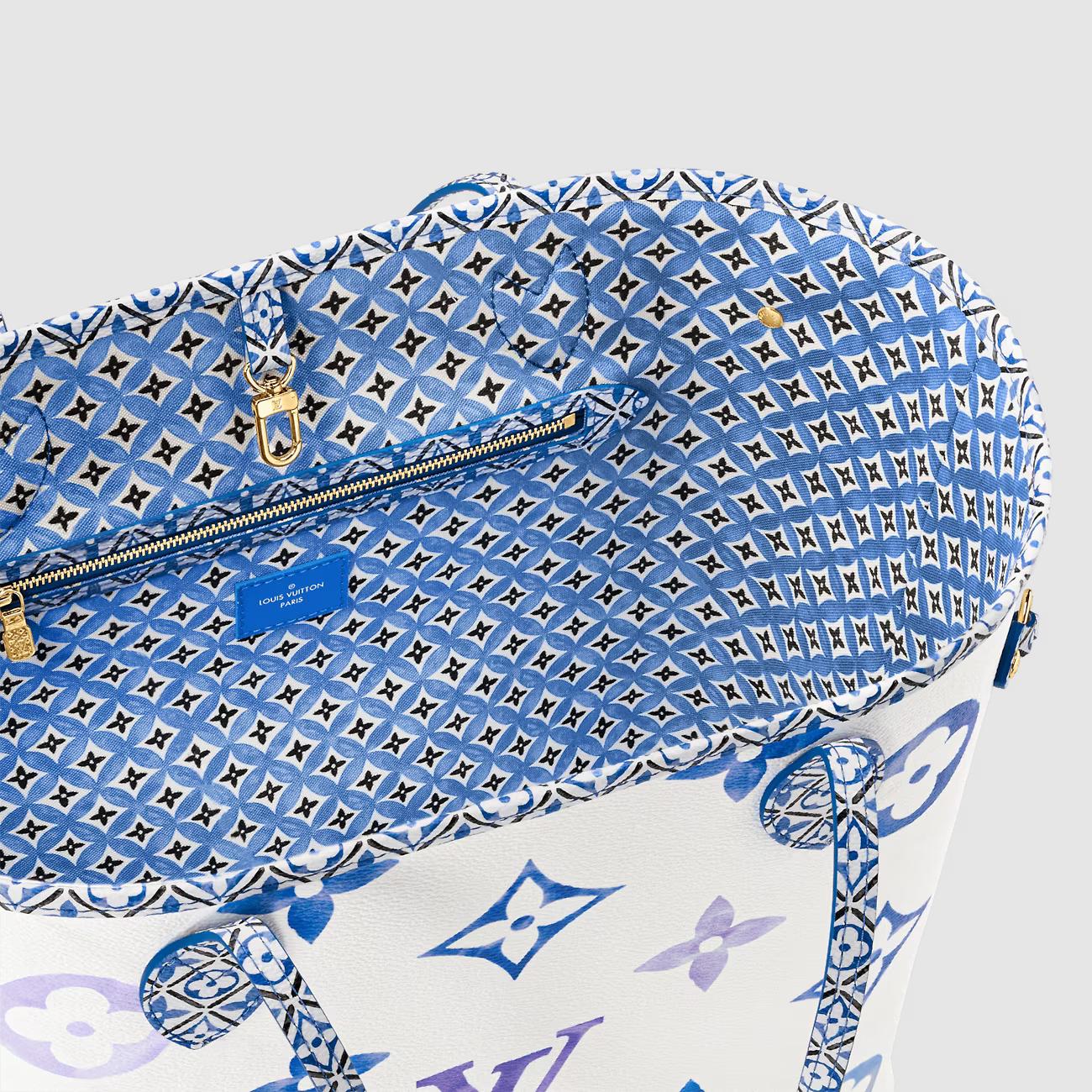 Túi Louis Vuitton Neverfull MM Nữ Xanh Dương By The Pool